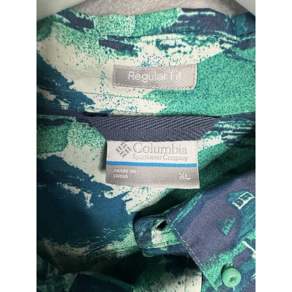Columbia Rapid Rivers Nautical Print Shirt Men's XL Button Down Coastal Vacation - Picture 2 of 7